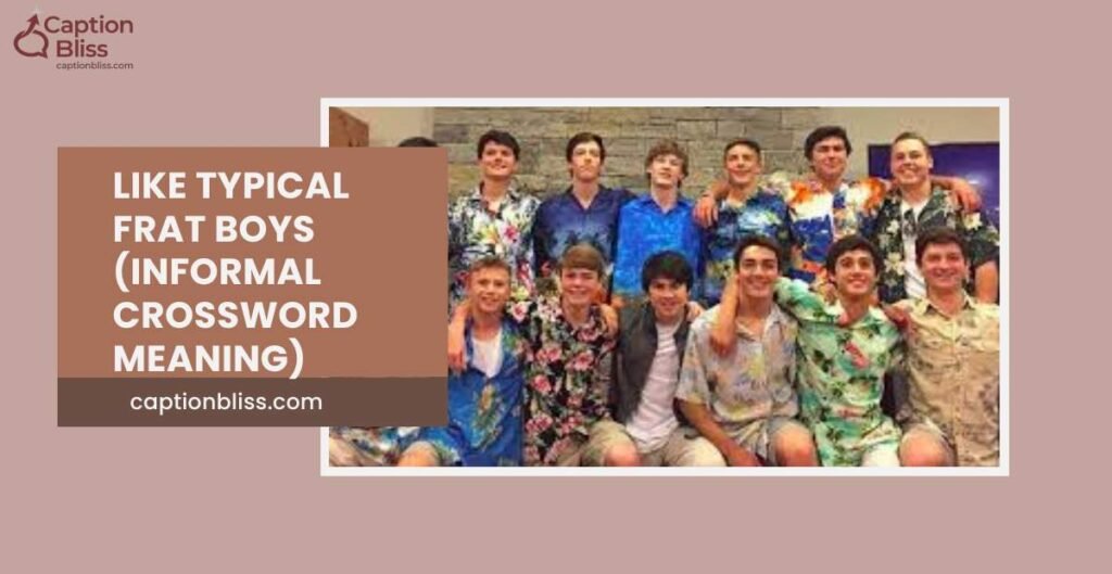 Like Typical Frat Boys (Informal Crossword Meaning)