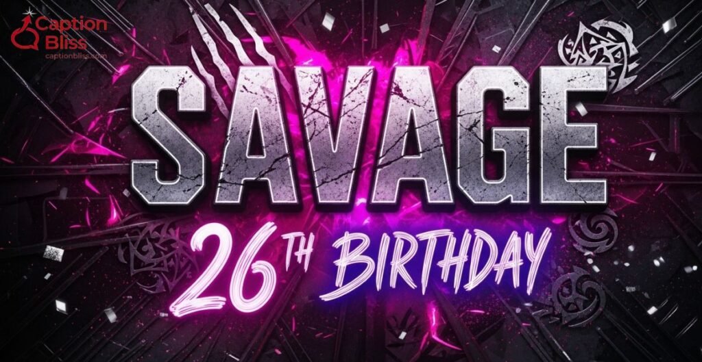 Savage 26th Birthday Captions
